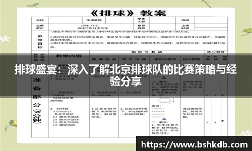排球盛宴：深入了解北京排球队的比赛策略与经验分享